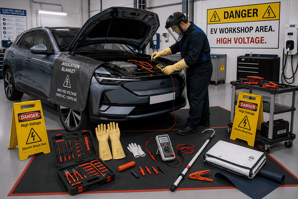 EV vehicle workshop tools, equipment and EV training